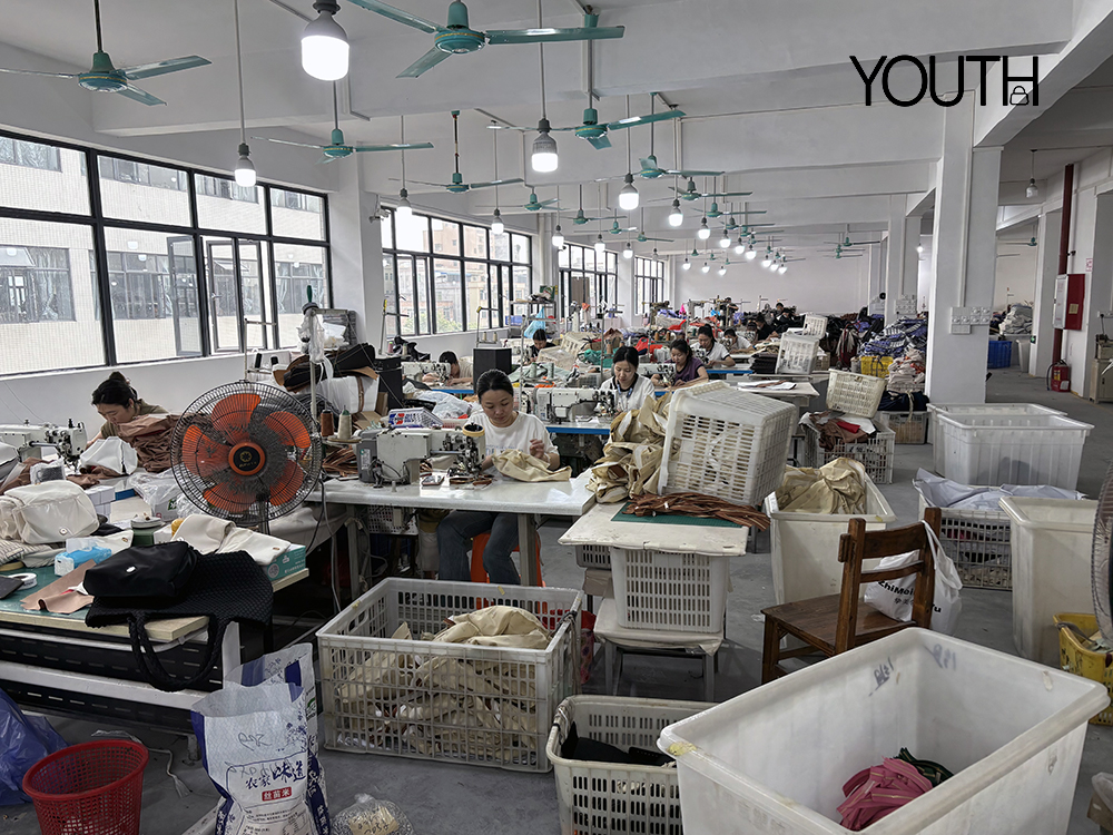 This is a photo about factory worker's sewing line