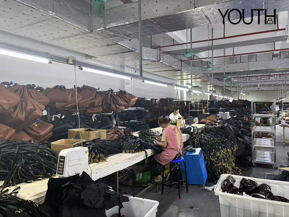 This is a photo about factory handbag production line
