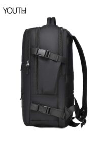 This is a side veiw photo for this black bussiness laptop backpack yt0004-3