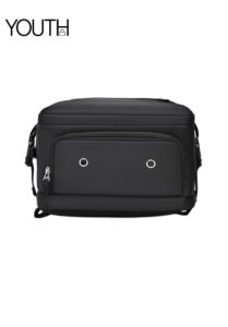 This is a side veiw photo for this black bussiness laptop backpack yt0004-4