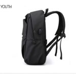 This is a side photo for a black school business backpack #YT0012