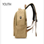 An side view of style# yt0014 Canvas backpack