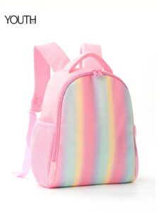 This is a side view photo for a pink backpack for school kids yt0029