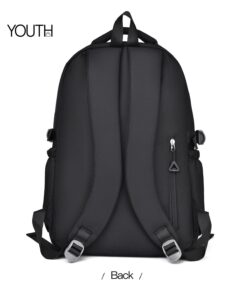 This is a back view photo for a black school backpack for teenage girl yt0030