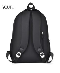 This is a back view photo for a black backpack for school yt0032