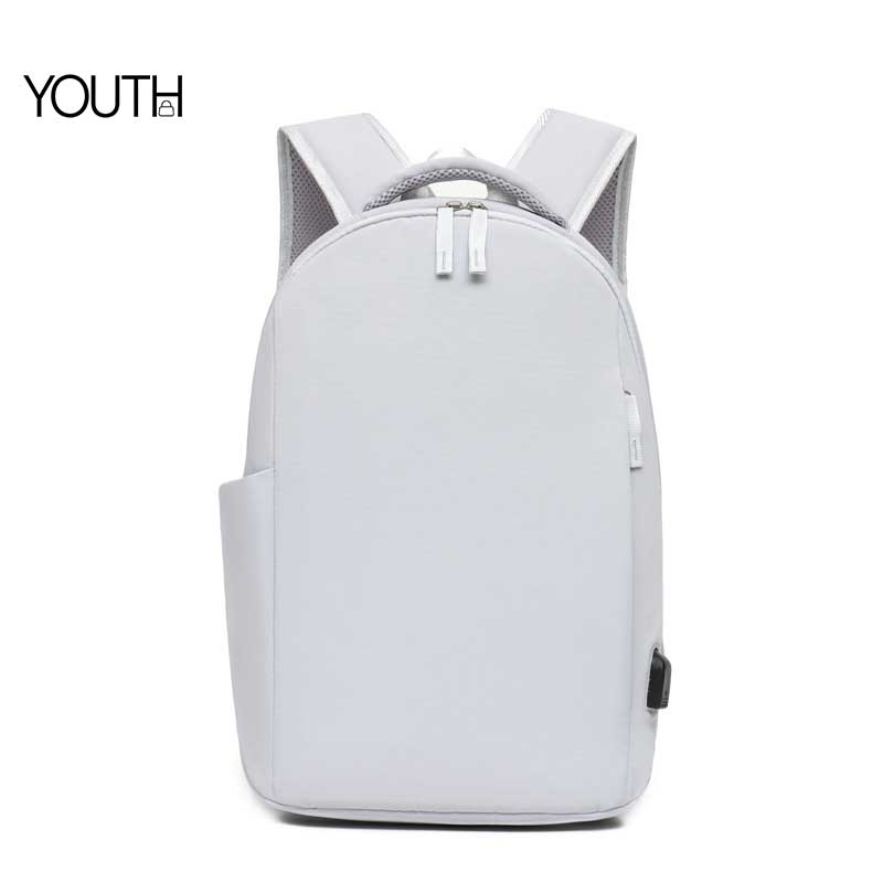 This is a main photo of a white laptop backpak for travel style#yt0045 0