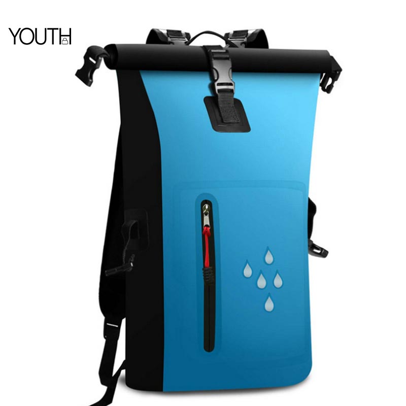 This is a main photo for a blue waterproof backpack style#yt0047