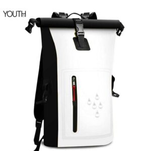 This is a front view photo for a white waterproof backpack style#yt0047
