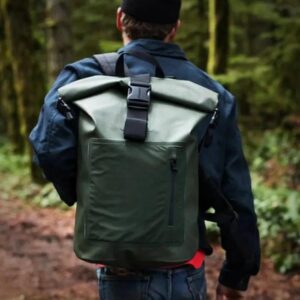 This is a photo for a man wearing rolling waterproof backpack style#yt0051