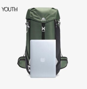 This is a comparing photo with ipad for a green hiking backpack women style#yt0053