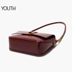 This is a bottom view photo for a burgundy crossbody bag style#yt0072