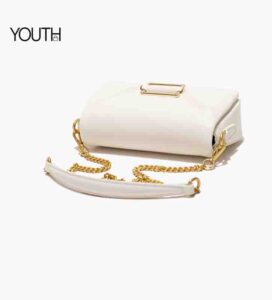 This is a top view photo for a beige chain crossbody bag style#yt0073
