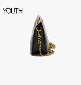 This is a side view photo for a black crossbody bag style#yt0074