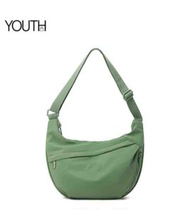 This is a main photo for a green nylon crossbody bags style#yt0076 1
