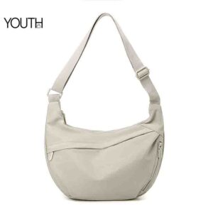 This is a positive view photo for a brown nylon crossbody bags style#yt0076