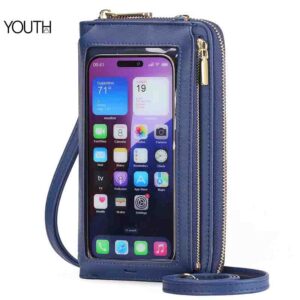 This is a positive view photo for a purple phone bag for women style#yt0087