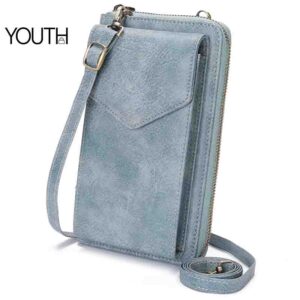 This is a positive photo for blue phone bag with strap style# yt0088