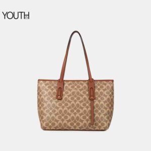 This is a angle view photo for a brown tote bags for women style# yt0093
