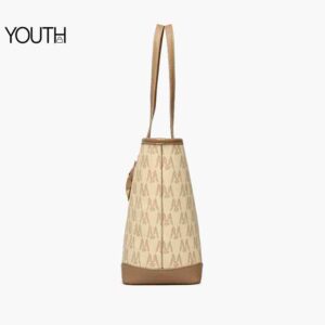 This is a side view photo for a light brown women's tote bag for work style#yt0096