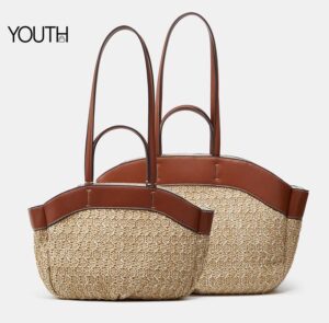This is a min photo for a set of shoulder bags straw bag style# yt0114