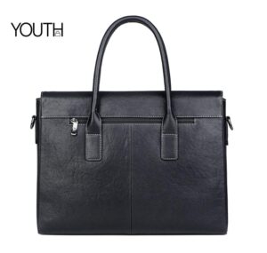 This is a back view photo for a genuine leather portfolio bag style#yt0127
