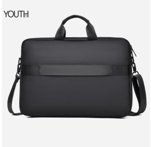 This is a back view photo for a black small briefcase style#yt0133 1