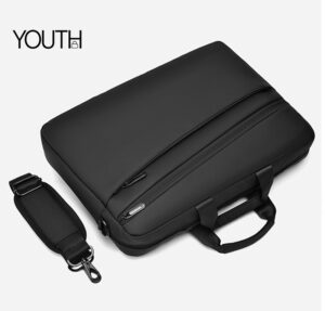 This is a top view photo for a black small briefcase style#yt0133