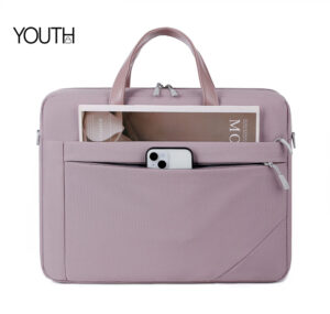 This is a front pocket view photo for a pink briefcase for women style# yt0134