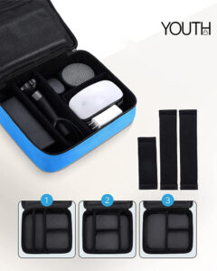 This is an open structure photo for a blue travel tech organizer style#yt0152