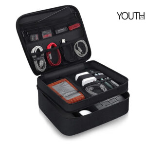 This is an open structure photo for a black travel tech organizer style#yt0152