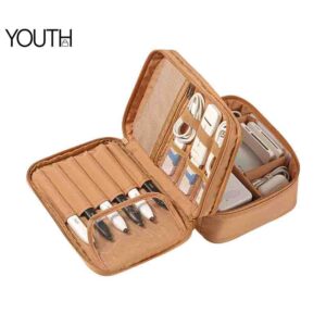 This is an open view photo for a brown electronic organizer for home style#yt0153