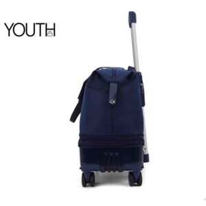 This is a side view photo for travel duffel bags with wheels style# yt0162