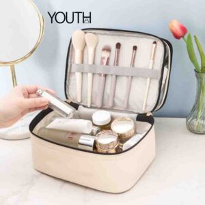 This is a open view photo for a travel bag for makeup and toiletries style# yt0187