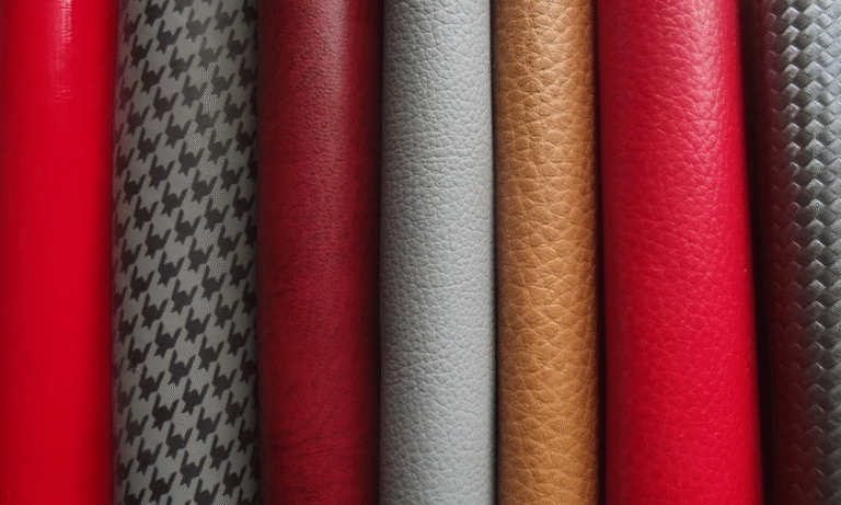 Photo showing the various leather materials
