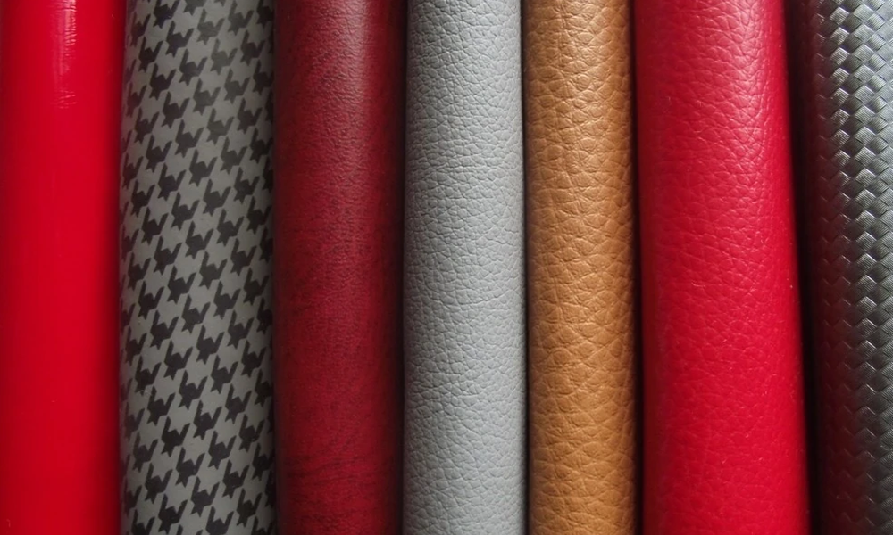 Photo showing the various leather materials