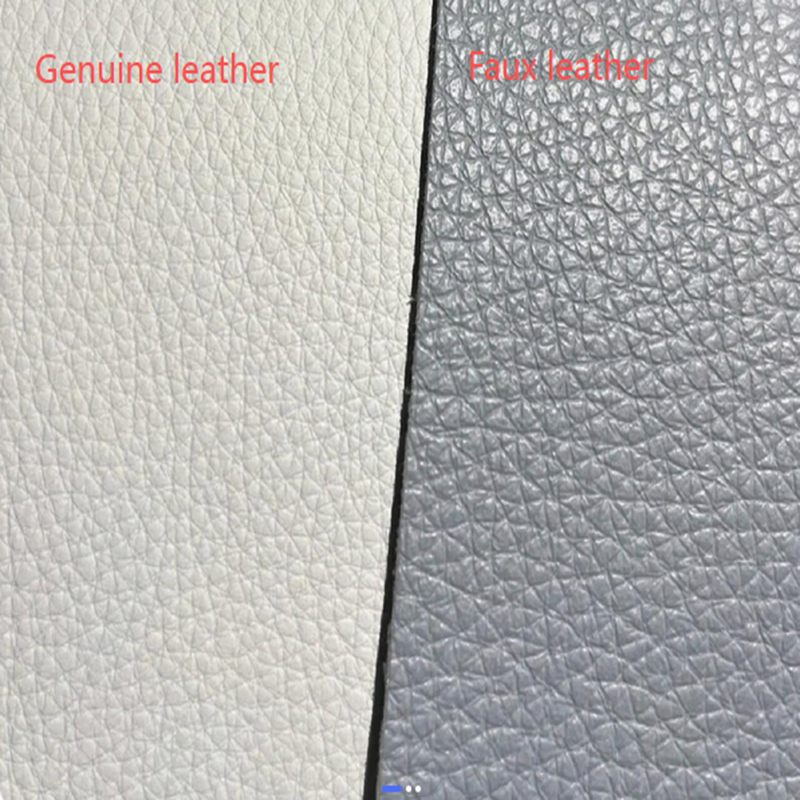 on the left is genuine leather material and on the right is artificial leather