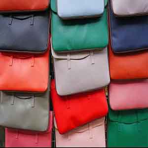 various colors of vegan leather materil bags